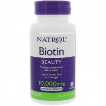 Viên Uống Natrol Biotin 10000Mcg Hỗ Trợ Mọc Tóc, Đẹp Da Và Khỏe Móng