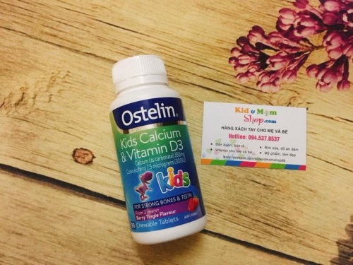 Calcium Ostelin Kids 90 Viên Bổ Sung Canxi Vitamin D Cho Bé