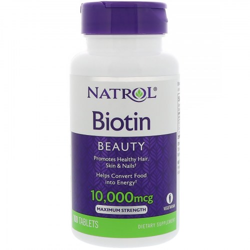 Viên Uống Natrol Biotin 10000Mcg Hỗ Trợ Mọc Tóc, Đẹp Da Và Khỏe Móng